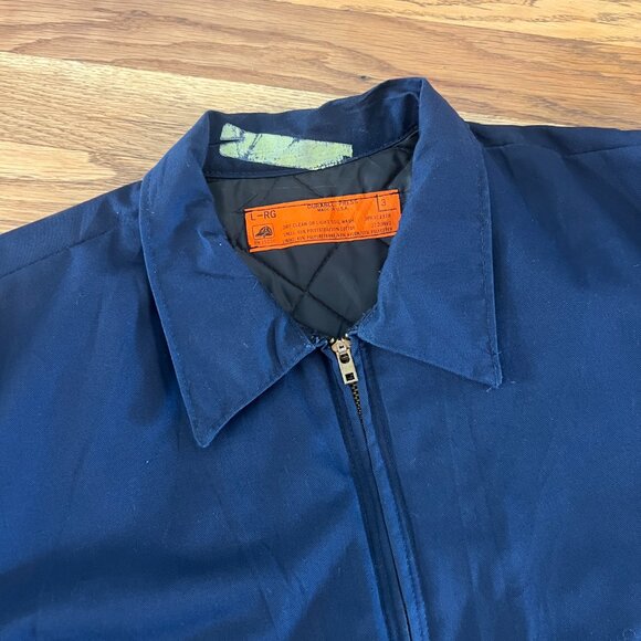Vintage Durable Press Navy Blue USA MADE Lined Workwear Jacket - Men's Large - Picture 2 of 5